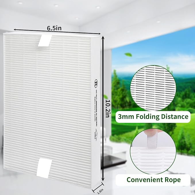 HPA300 Replacement True HEPA Filters (6-Pack) Compatible with Honeywell HPA100/200/300 and 500 Series, Air Purifier Filter Replacement for Honey Well, True HEPA Air Filter for Dust, Pollen