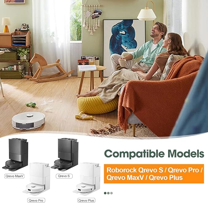 23PCS Replacement Accessories Kit Compatible with Roborock Qrevo S/Qrevo Pro/Qrevo MaxV/Qrevo Plus Include Main Brush, HEPA Filters, Mop Pads, Side Brushes, Dust Bag and Cleaning Tools