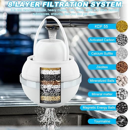 Bath Filter for Tub,Bath Water Filter for Tub Faucet with Overflow,WaterFilter Remove contaminants,Hard Water Softener,Enhances The Health of Skin, Hair, Nails(White)