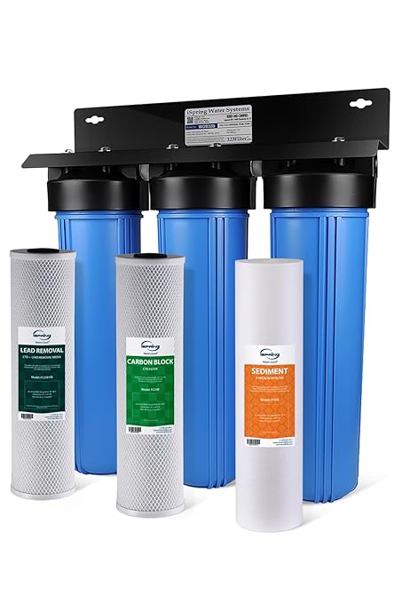iSpring SGS-Tested Lead Removal Whole House Water Filter System, Reduces Arsenic, Cadmium, Mercury, Sediments, Chlorine, and up to 99% Lead, Model: WGB32B-CPB, Pack of 1