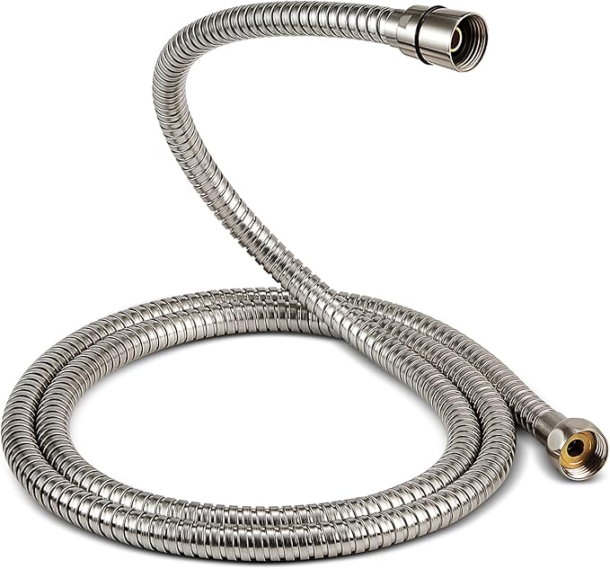 Handheld Shower Head, 6 Spray Setting High Pressure Shower Head with Brass Swivel Ball Bracket and Extra Long Stainless Steel Hose, Brushed Nickel, 5"