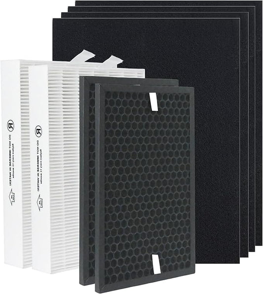 HPA5200B/HPA5250Air Purifier Replacement HEPA Filter Kit Compatible with Honeywell InSight Air Purifiers Model#HPA5200B/HPA5250,2Premium True Hepa Filter+2Enhancement Carbon Filters+4Carbon PreFilters