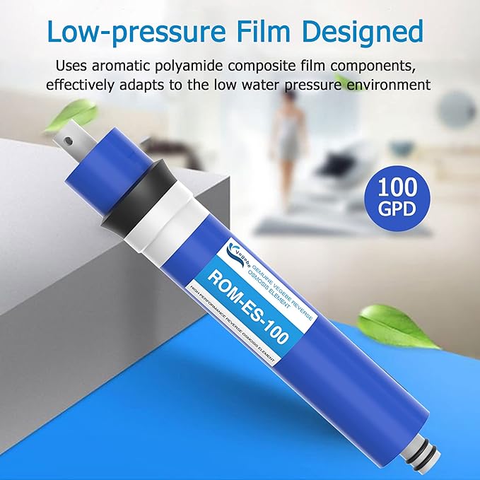 100 GPD RO Membrane Filter 12"x1.8" Reverse Osmosis Membrane Element Replacement Fits Under Sink RO Drinking Water Filter Filtration Purifier System, 1 Pack