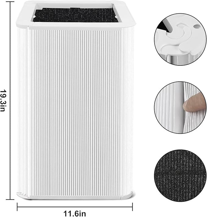 Blue 121 Filter Replacement for Blueair 121, Foldable H13 Filter Filter and Carbon Filter