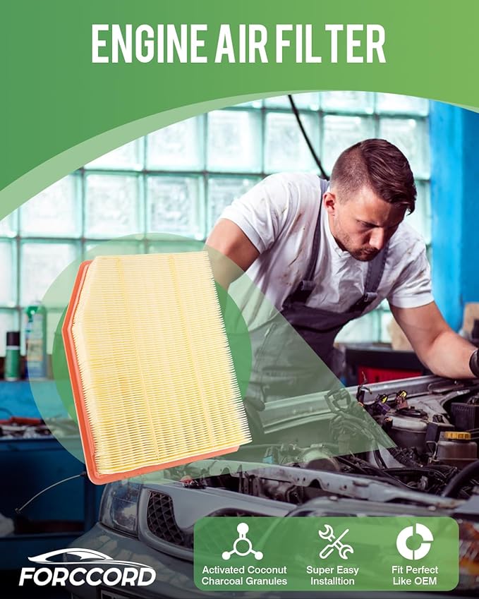 Cabin & Engine Air Filter Kit Fit for Silverado 1500 2019-2026, Tahoe 2021-2026, Suburban 2021-2026, Sierra 1500 2019-2026, Yukon 2021-2026, Escalade 2021-2026 Replace#CF11966 CA12404