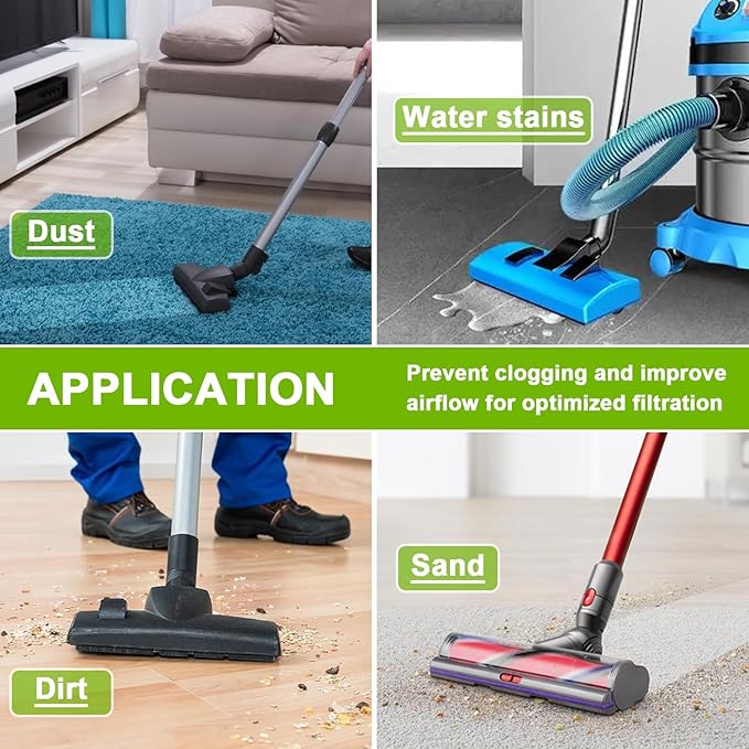 Reusable Wet Dry Vac Filter VF2002 Dry Disc Vacuum Filters for Most 5 Gallon and Larger Shop Vac Branded Wet/Dry Vacuum Cleaners(pack of 20pcs Disc Filters 10pcs Retaining Bands)