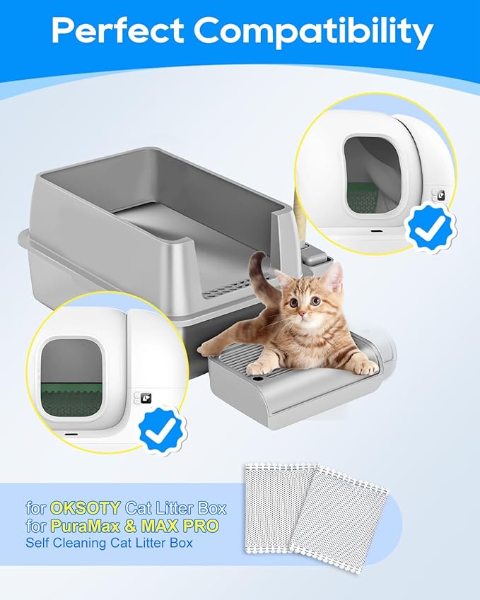 12PCS Activated Charcoal Odor Absorber Compatible with OKSOTY Stainless Steel Litter Box Deodorizer, Compatible with PuraMAX Self Cleaning Litter Boxes, Cat Litter Smell Eliminator Filter