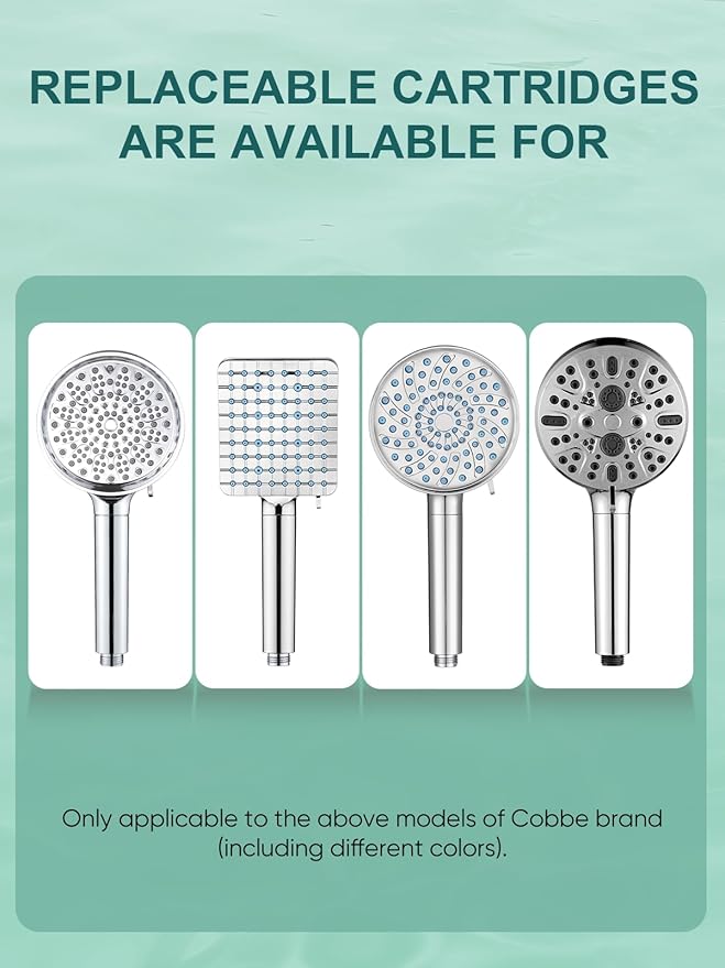 Cobbe 1 Pack Replacement Filters for Handheld Shower Head - Water Softener Filters Beads for Hard Water - Remove Chlorine - Reduces Dry Itchy Skin