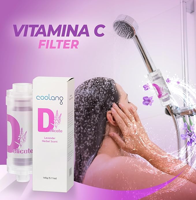 Universal Vita C Shower Filter: Unveil Radiant Skin & Hair with K-Beauty Secrets (Delicate-Lavender)