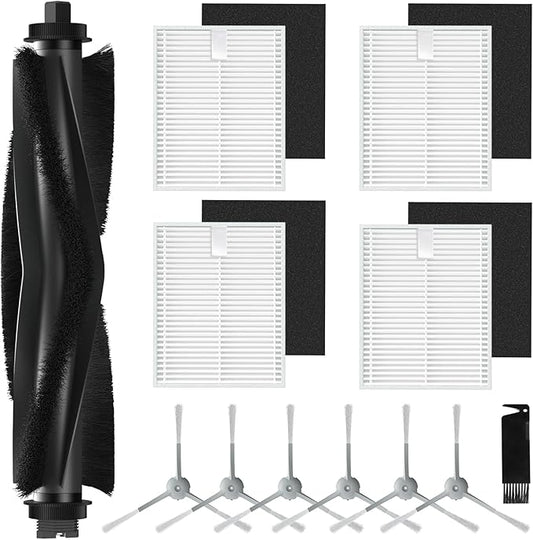 12 Pack Replacement Accessories kit Compatible with eufy L60/ L60 SES/ L50/ L50 SES Robot Vacuum Replacement Parts (1 Pack Roller Brush+4 Pack Filter & Sponge+6 Pack Side Brush+1 Cleaning Kit)