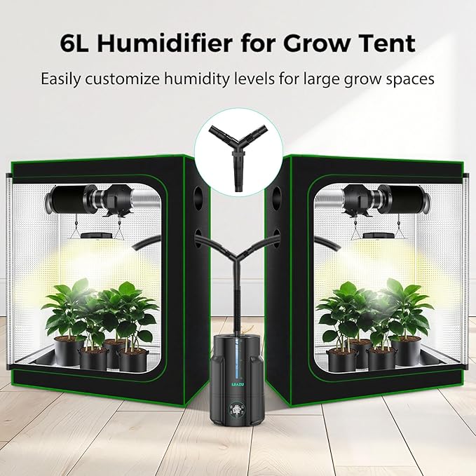 6L Humidifier for Plants, Reptile Mister System Foggers for Home Indoor, Smart Humidifier with Timer for Grow Tent, Mushroom, Houseplants, Reptile Tank and Accessories - 40H 22dB Remote Control