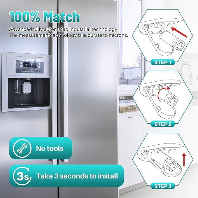 ICEPURE PLUS RWF5200B NSF/ANSI 53 Certified Refrigerator Water Filter Replacement for GE XWF(Not XWFE) GBE21 GDE21 GDE25 GFE24 GFE26 GNE21 GNE25 GNE27, 3PACK