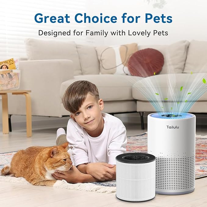 Tailulu Official AP050 AP052 Air Purifier Replacement Filter, 3-in-1 Air Purifier Filter, True H13 HEPA Filter, 2Pack