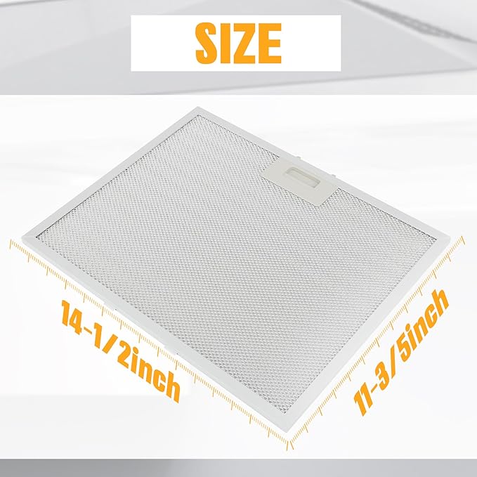 2 Pcs WB02X11011 Range Hood Grease Filter (14.5"×11.75") Fits GE Range Hood JV636H1SS JV636H2SS JV536H1SS JV536H2SS JV535H1WW JV635H1BB JV635H2CC, etc - 5-layer aluminum mesh