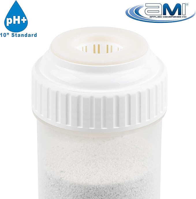 APPLIED MEMBRANES INC pH Neutralization Water Filter Cartridge | Calcite Filter to Raise Alkalinity of Low pH Water | 10" Standard Size Fits 10” Standard Filter Housing | H-F2510CALCITE (10" Standard)