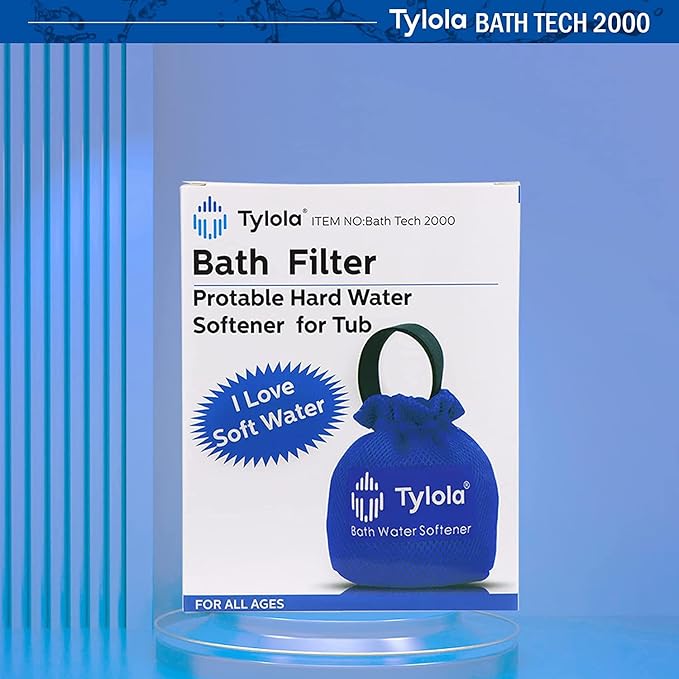 Bath Tub Filter with Cation Exchange Resin | Reduces Hard Water and Chlorine | Softer Skin and Hair | Minimizes Skin Irritation and Hair Damage | For Sensitive Skin | Bath Tech 2000
