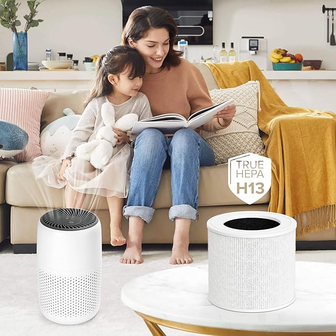 Core Mini Replacement Filter Compatible with LEVOIT Purifier Core Mini-RF, 3-in-1 Filter Combined with Pre-filter and Carbon Filter, 2-Pack with Extra 6-Pieces Essential Oil Pad