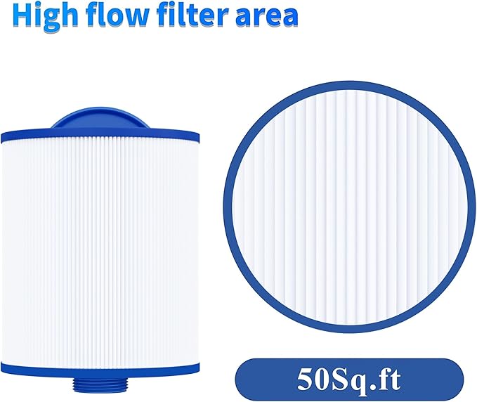 Cryspool® 06045 Filter Compatible with Artesian Spas, Tidal Fit Swim 06-0006-12, 06-0005-12, 6CH-502, PAS50SV-F2M, FC-0311, 50 Sq. Ft Spa Filter Cartridge, 2 Pack