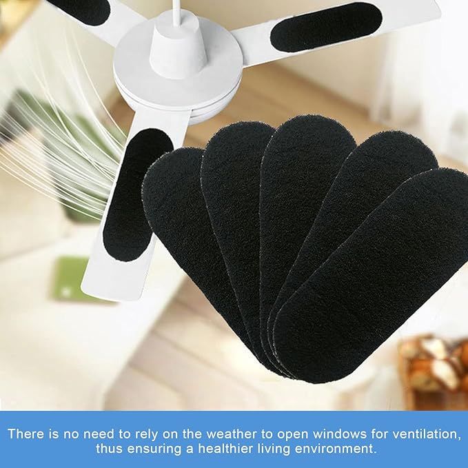Ceiling Fan Filter, 5-Pack Ceiling Fan Filters for Blades, Ceiling Fan Air Purifier Pads, Coconut Carbon Universal Air Filter, Ceiling Fan Blade Filters for Common Household Contaminants(10*3.5*0.4”)