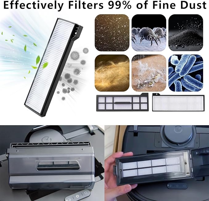 Yivy 29 Pack Accessories Kit Replacement Parts Compatible with Eufy X10 Pro Omni Robotic Vacuum Cleaner,2 Main Brushes,6 Sweeping Brushes,4 HEPA Filters,6 Vacuum Bags,8 Mop Pads,etc.