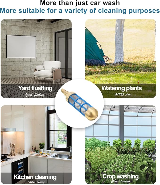 Garden Hose Inlet Filter for High Pressure Washer 3/4'' 5/8'' Hose Water Suction Strainer Pickup Filter Hose Inlet Strainer for Water Tank Connection to Suction Hose