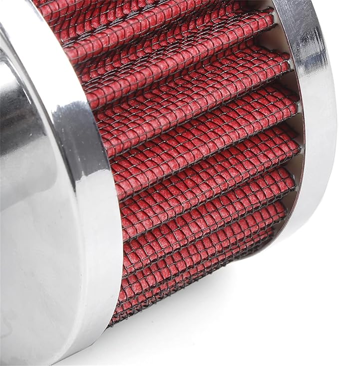 MUGE RACING 23mm Car Air Filter Universal Cold Air Intake Filter High Flow Vent Valve Cover Breather Filter (Red)