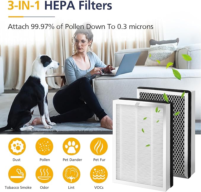 25 Replacement Filter for MA Series S1/W1/B1 25 Models Air Purifier, 3-in-1 HEPA Activated Carbon Filter