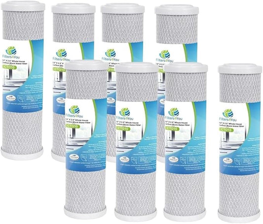 CFS – Carbon Block Water Filter Cartridge Compatible with Flow-Pur 8, WCBCS-975-RV Models – Removes Bad Taste and Odor (Pack of 8)