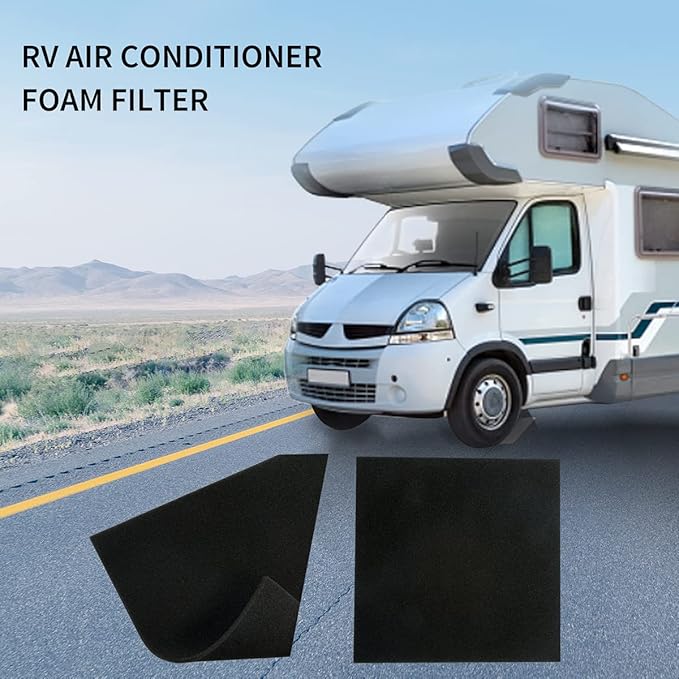 RV A/C Replacement Air Filter, Foam Pre-Filter for Coleman 6798A3761 and Winnebago 108892-01-703, 15"x15"x1/4"(2 Packs)