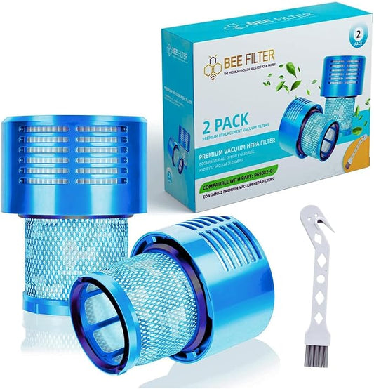 Dyson V10 Filter, 2-Pack Premium True HEPA Replacement Filters for Dyson V10 Series, Dyson-V10 Absolute, V10 Allergy, Dyson-V10 Animal, V10 Motorhead, V10 Total Clean, Dyson-SV12 V10, Part # 969082-01