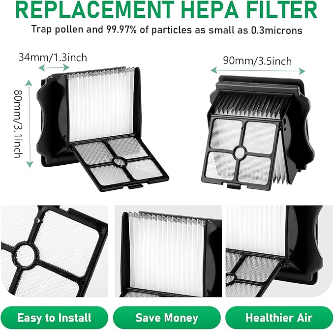 iFloor 3 Replacement Brush Rollers and HEPA Filter Kits Compatible with Tineco iFloor 3 and Floor One S3 Cordless Wet Dry Vacuum Cleaner Replacement Parts Accessories Kit,3 Brush Rollers & 3 Filters