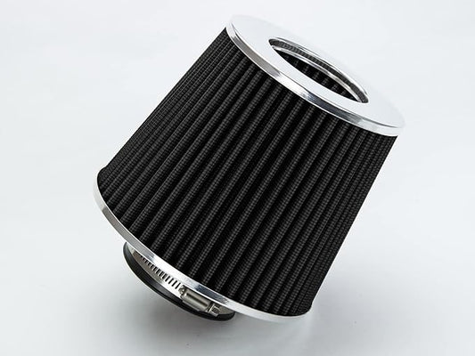 BLACK 2.75" 70 mm Inlet Cold Air Cone Replacement Performance Washable Clamp-On Dry Air Filter