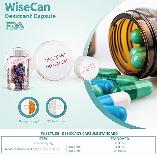 2 Gram 110 Pack Desiccant Packs Food Grade, Silica Gel Capsule with Indicating Silica Gel Beads (Orange to White), Moisture Absorber Packets Silica Gel Packets