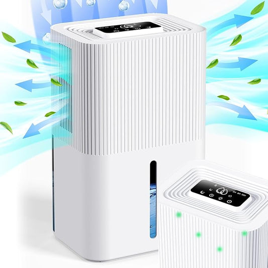 Portable Home Dehumidifier for Basements|91 OZ Tank|900 sq.ft Coverage|Quiet Smart Design with Auto Shut-Off White
