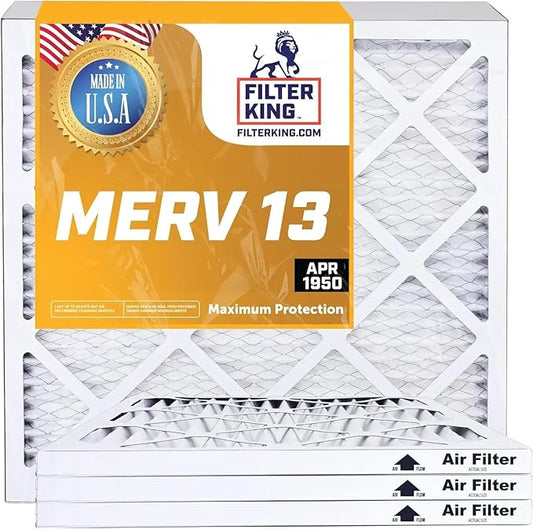 Filter King 11.5x21x1 Air Filter | 12-PACK | MERV 13 HVAC Pleated A/C Furnace Filters | MADE IN USA | Actual Size: 11.5 x 21 x .75"