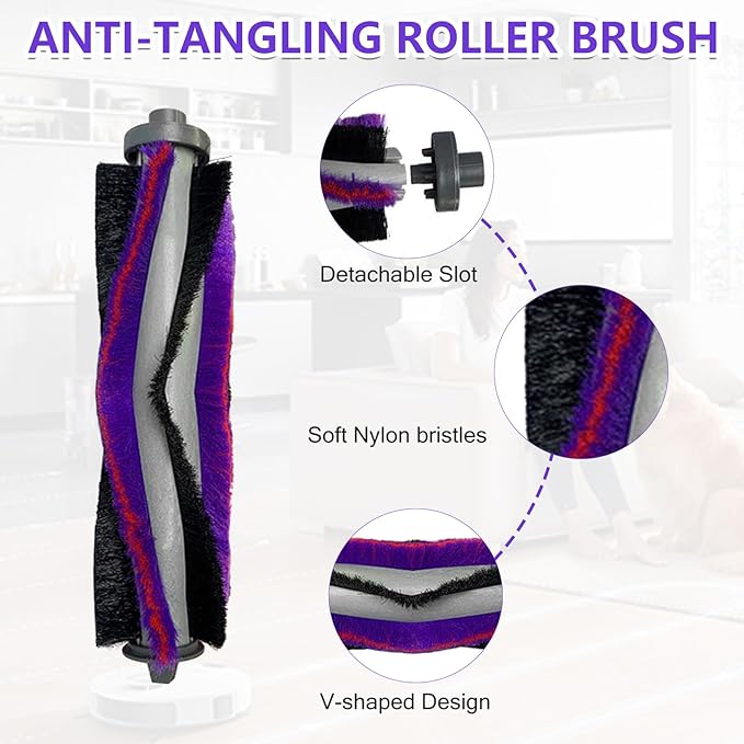 Replacement Parts Kit for Eureka E10s/E20 Plus Robot Vacuum Cleaner,1 Main Roller Brushes, 4 Side Brushes, 2 HEPA Filters, 4 Mop Pads-11Pack