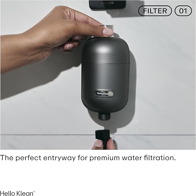 Shower Filter in Chrome - Filter Unwanted Metals, Chlorine & Impurities Found in Shower Water - Improves Quality of Skin & Hair - Quick Easy Install For In-Line & Electric Shower