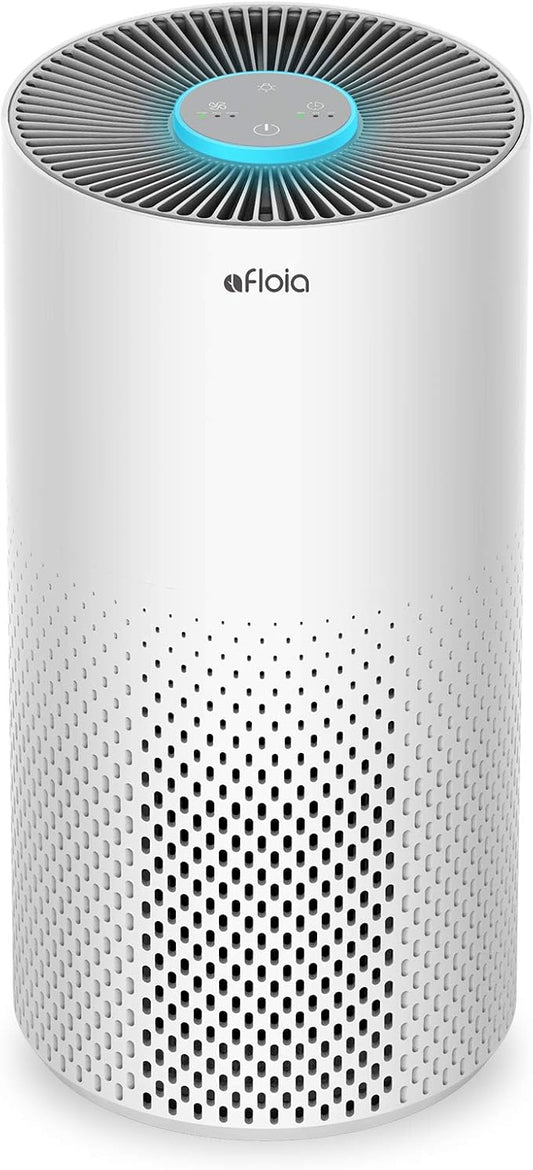 Afloia Air Purifiers for Home Bedroom Large Room Up to 1076 Ft², 3-Stage Filter Cleaner Odor Eliminator, Remove Pets Dust Dander Hair Allergy Mold Pollen Smoke Smell, Quiet 22 dB, 7 Colors Night Light