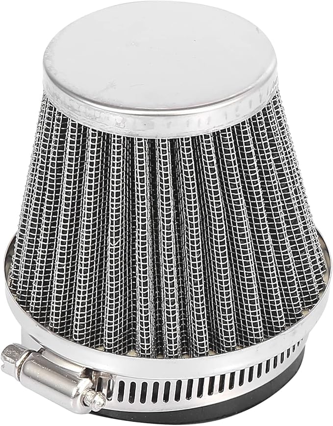 Motoforti 4pcs Universal 52mm Air Filter Cleaner Round Tapered Replacement for Motorcycle Black