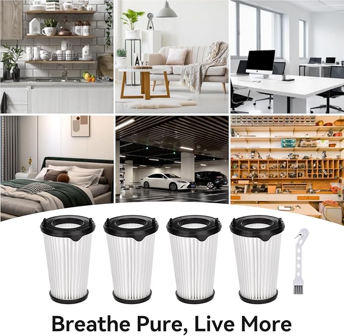 4 Pack VAF-1TM Filter Replacement for Electrolux Ergorapido Stick Lightweight Cordless Vacuum Standard & Pet Version PureAdvantage PureAdvantageTM Ergorapido VAF-1 Vacuum Filters Part # EL65522