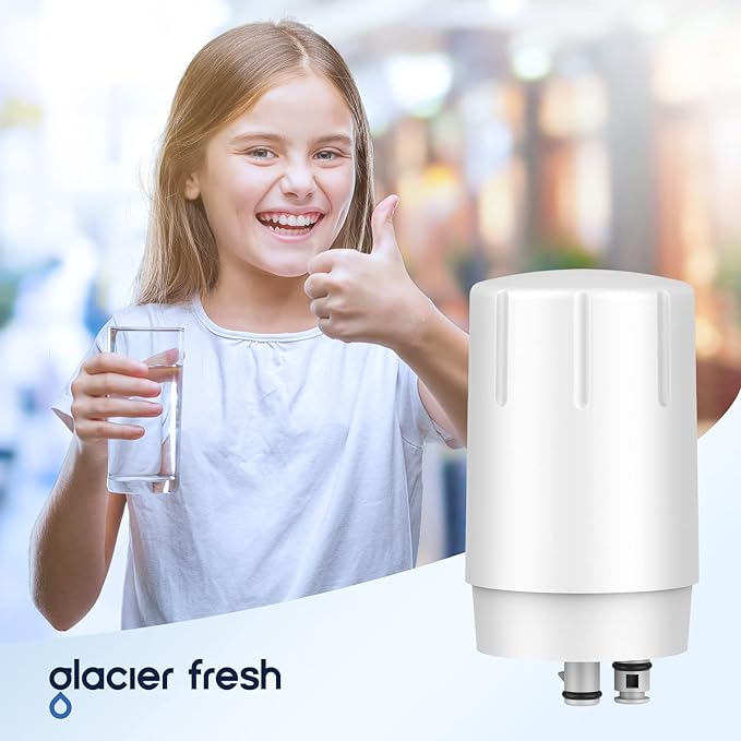GLACIER FRESH Faucet Filter Replacement, Replacement for Brita Faucet Filter, 36311 On Tap Water Filter, Compatible with FR-200, FF-100, and All Brita Tap Water Filters (Pack of 4)