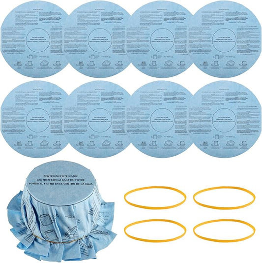 Reusable Wet Dry Vac Filter VF2002 Dry Disc Vacuum Filters for Most 5 Gallon and Larger Shop Vac Branded Wet/Dry Vacuum Cleaners(pack of 8pcs Disc Filters 4pcs Retaining Bands)