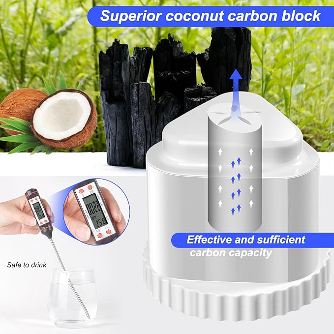 4 Pack Water Filter Compatible with EPIC Water Filter Pitcher，150 Gallons Replacement Filter for Aquagear Seychelle, BPA Free,Removes Fluoride, Chlorine, Lead, Odors