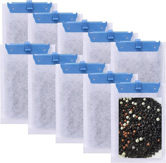 Medium Replacement Filter Cartridges Compatible with Tetra Whisper Bio-Bag for Whisper PF10, 10i, and ReptoFilter 90 GPH – 10-Count, Ideal for 5-10 Gallon Aquariums