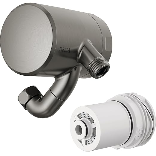 Delta Faucet Clarifi Premium Shower Filter Attachment Black Stainless with Additional Filter Cartridge