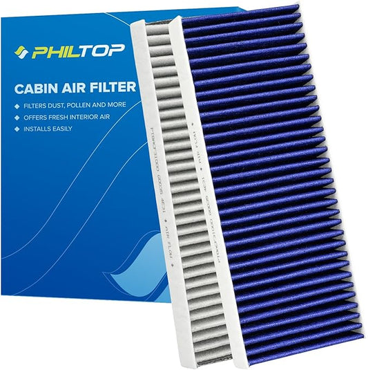 PHILTOP Cabin Air Filter, Replacement for CF10553,2005-2023 Frontier,2005-2015 Xterra,2005-2012 Pathfinder, Premium Cabin Filter with Activated Carbon Filter