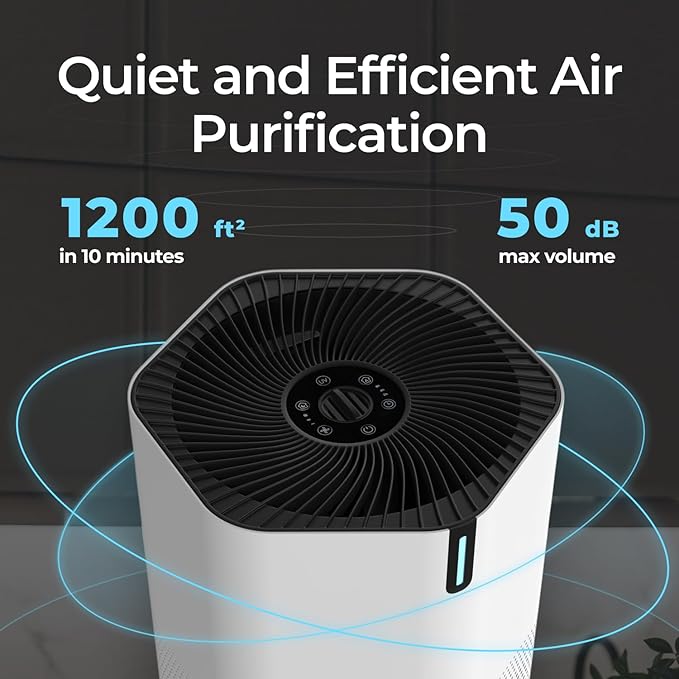 AirPro Purifier for Home and Bedroom | HEPA 14 Filter | Ultra-Quiet Air Cleaner | Activated Carbon Filter and Essential Oil Diffuser - 1 Pack