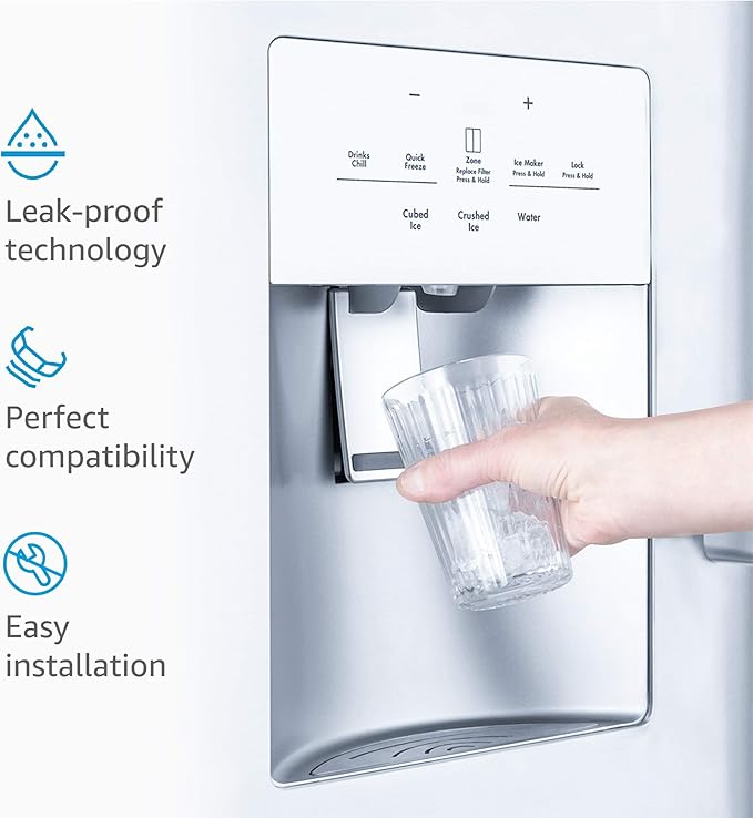 AQUA CREST GXRTQR Inline Water Filter, NSF Certified, Compatible with GE GXRTQR, GXRTQ System, Reduces Chlorine, Fluoride, Limescale and More, for Refrigerator, Icemaker, RVs (3 Filters)