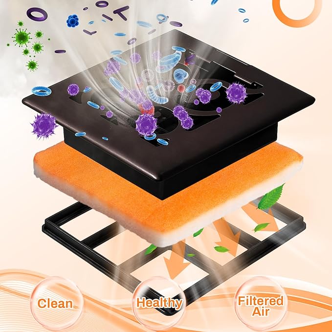 4 Pcs Filters Replacement Pads 10.5 x 10.5 Inches Replacement Filter Pads (Orange, White)