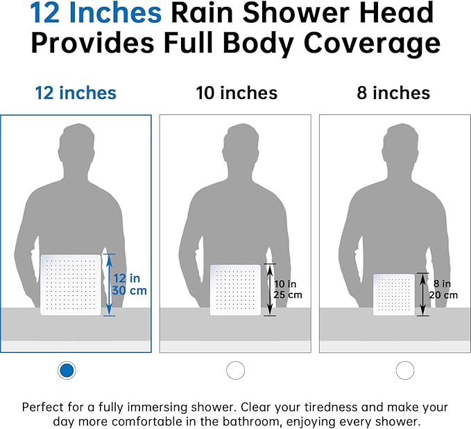 G-Promise All Metal 12 Inches Rainfall Shower Head with Handheld Spray Combo, 3 Settings Diverter, Adjustable Extension Arm with Lock Joints, 71 Inches Stainless Steel Hose (Chrome)